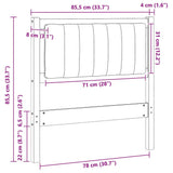 Upholstered Headboard Brown 80 cm Solid Pine Wood 879089