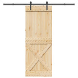 Sliding Door NARVIK Natural and Black 85 x 210 cm 3445355