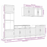 7 Piece Kitchen Cabinet Set Lucca High Gloss White Engineered Wood 3314743