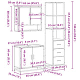 ZNTS 3 Piece Bathroom Furniture Set Black Engineered Wood 3301155