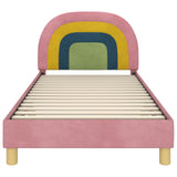 Children's Bed Frame with Headboard Pink 80 x 200 cm Velvet 42011009