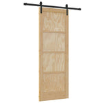 Sliding Door Manual Natural and black 78 x 211 cm 3333276