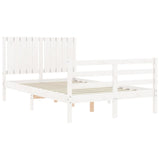 Bed Frame without Mattress White 120x200 cm Solid Wood 3194762