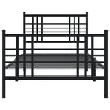 Metal Bed Frame without Mattress with Footboard Black 100x200cm 376337