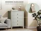 Bedroom Chest of Drawers, Modern 4 Drawer Dresser Cabinet with PU Leather Handles and Metal Runners T3398P378104