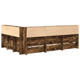 Bookcase Bed with Shelf Smoked oak 140 x 200 cm Engineered Wood 3335732