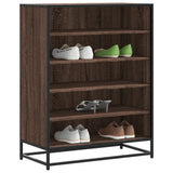 Shoe Cabinet Brown Oak 75x38x97.5 cm Engineered Wood and Metal 3300874