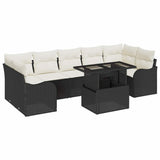 Garden Sofa Set with Cushion Manual 8 pcs Black Poly rattan 3357150