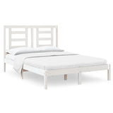 Bed Frame without Mattress White 120x190 cm Small Double Solid Wood 3104319