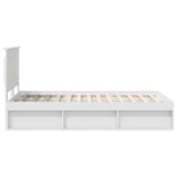 Bed Frame with Headboard White 135 x 190 cm Solid Pine Wood 3410096