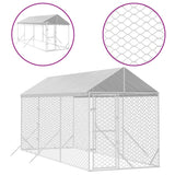 Outdoor Dog Kennel with Roof Silver 2x6x2.5 m Galvanised Steel 3190483