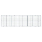 Gabion Basket with Cover 750x100x200 cm Galvanised Iron 3295238