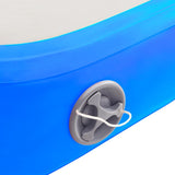 Inflatable Gymnastics Mat with Pump 700x100x20 cm PVC Blue 92689
