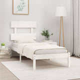 Bed Frame without Mattress White 100x200 cm Solid Wood 3104664