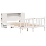 ZNTS Bookcase Bed without Mattress White 150x200cm Solid Wood Pine 3322284