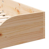 Bed Frame Brown 75 x 190 cm Solid Pine Wood 873397