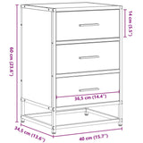 ZNTS Bedside Cabinet Sonoma Oak 40x34.5x60 cm Engineered Wood and Metal 848720