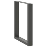 Dining Table Legs U-Shaped 2 pcs Anthracite 60x cm Steel 4013182