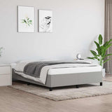 Bed Frame without Mattress Light Grey 135x190 cm Double Double Fabric 349857
