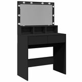 Dressing Table with LED Black 80x41x134.5 cm 848186