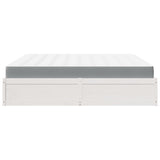 Bed with Mattress White 200x200 cm Solid Wood Pine 3281923