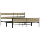 Metal Bed Frame without Mattress Sonoma Oak 200x200 cm 3308507