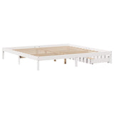 Bed Frame without Mattress White 180x200 cm Super King Solid Wood Pine 3301443