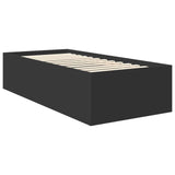 Bed Frame with Headboard Black 90 x 200 cm Engineered Wood 3408621