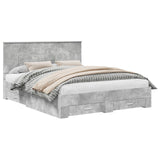 Bed Frame Concrete Grey 160 x 200 cm Engineered Wood 3411283