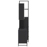 ZNTS 3 Piece Bathroom Furniture Set Black Engineered Wood 3301150