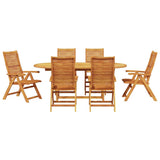 Garden Dining Set Folding 7 pcs Brown Solid Acacia Wood 3375715