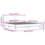 Bed Frame without Mattress Smoked Oak 200x200 cm 3280174