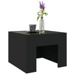 ZNTS Coffee Table with Infinity LED Black 40x40x30 cm 847596