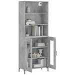 Highboard Concrete Grey 69.5x34x180 cm Engineered Wood 3189321