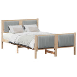 Bed frame Brown and light grey 120 x 200 cm Solid pine wood 878469