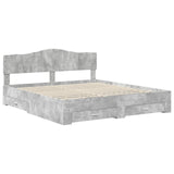 Bed Frame Concrete Grey 200 x 200 cm Engineered Wood 3413155