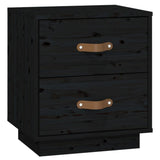 Bedside Cabinet Black 40x34x45 cm Solid Wood Pine 818333