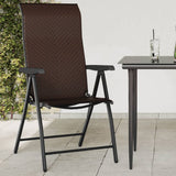 Folding Garden Chairs 4 pcs Brown Poly Rattan 3270608