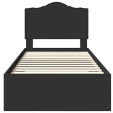 Bed Frame with Headboard Black 70 x 190 cm Engineered Wood 3413667