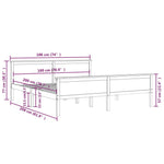 Bed Frame without Mattress Honey Brown Solid Wood Pine 180x200cm 322193