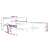 Bed Frame without Mattress Honey Brown Solid Wood Pine 180x200cm 322193