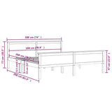 Bed Frame without Mattress Honey Brown Solid Wood Pine 180x200cm 322193