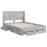 Bed Frame with Storage and Headboard Concrete Grey 3414136