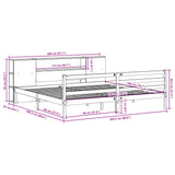 Bookcase Bed without Mattress White 200x200 cm Solid Wood Pine 3321861