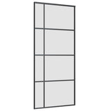 Sliding Door with Hardware Set Black 90x205 cm ESG Glass 3375871