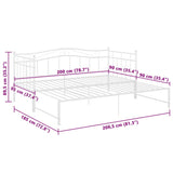 Pull-out Sofa Bed Frame without Mattress White Metal 90x200 cm 324783