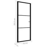 Interior Door ESG Glass and Aluminium 76x201.5 cm Black 151198