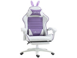 Racing Gaming Chair, Reclining PU Leather Computer Chair with Removable Rabbit Ears, Footrest, T3398P330504