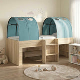 Bed with Tunnel 3 pcs Sonoma and Light Blue Engineered Wood 3423576