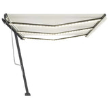 Manual Retractable Awning with LED 600x300 cm Cream 3069802